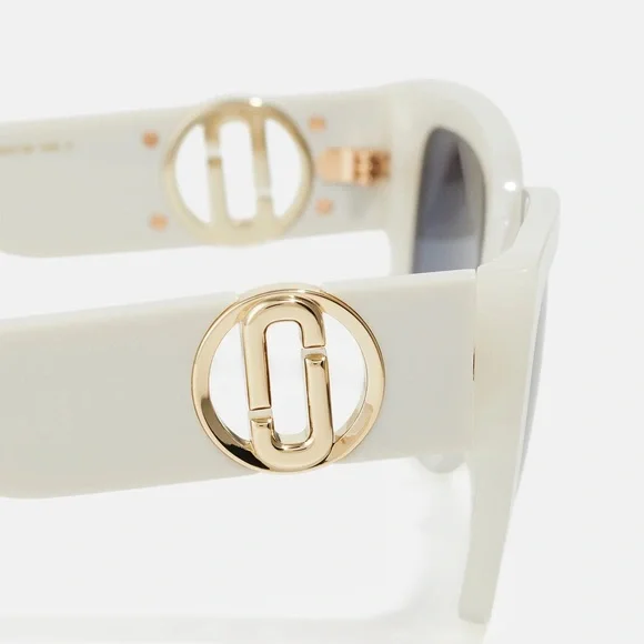 Brand New Marc Jacobs White Sunglasses with Gold Logo Brand New Marc Jacobs White Sunglasses with Gold Logo Sunglasses main image 2